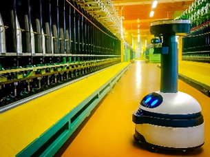 ロボットが巡回する津事業所内の様子